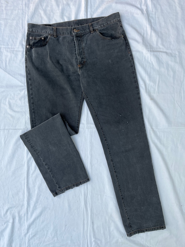 Alexander Mcqueen Black Straight Leg Jeans 37 Waist 33.5 Inseam Mfg 54 Italian